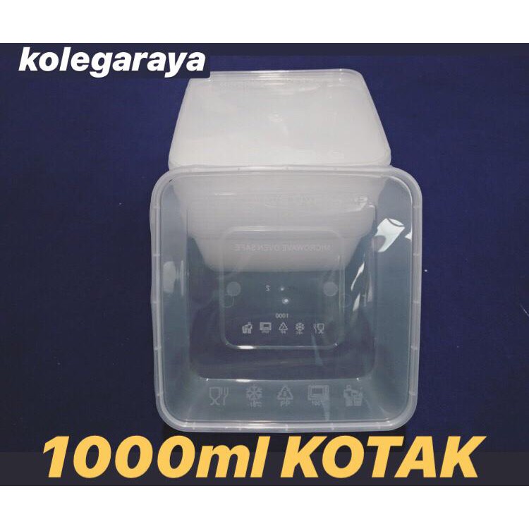 Thinwall SQ1000ML Wadah Kotak Makanan Plastik FoodGrade Isi 25PCS