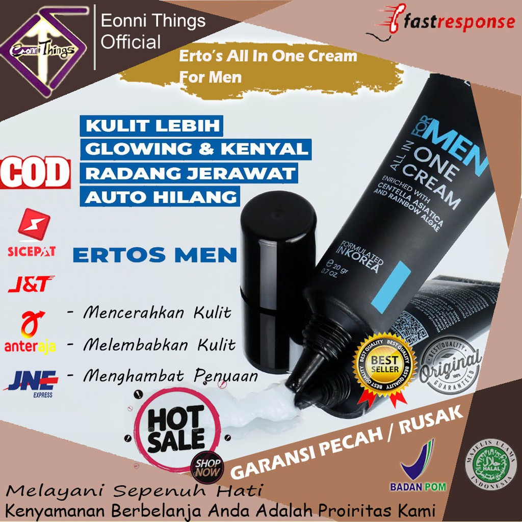 Cream Krim Pemutih Whitening Brightening Wajah Muka Pria Skincare Skin Care Scincare Skincer Korea P