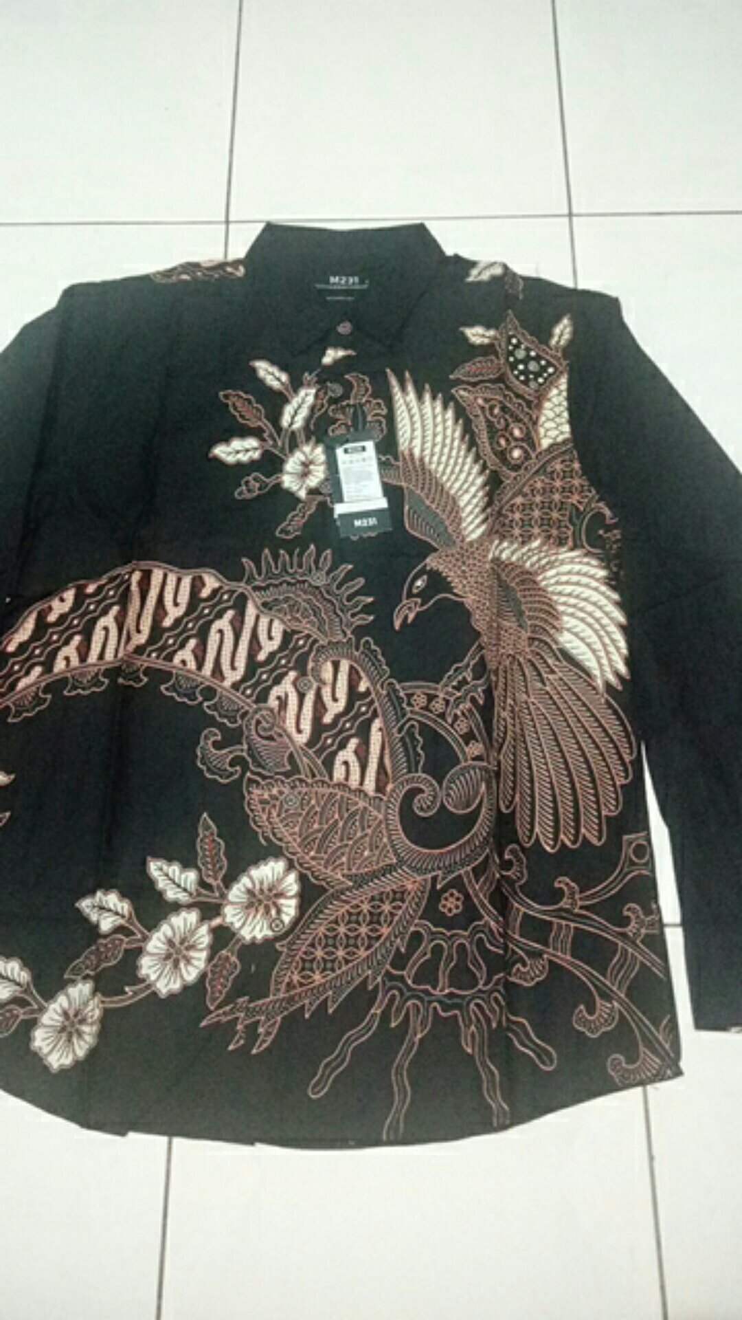 M231 Kemeja Pria Batik Panjang Hitam 1485a