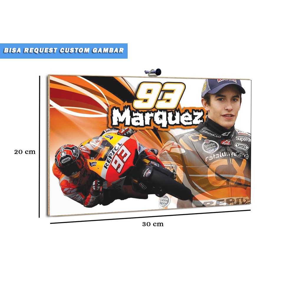 Hiasan Dinding Rumah Poster Mark Marquez/Wall Decor/Poster Wall/Custom Gambar/Hiasan Dinding Kayu/Po