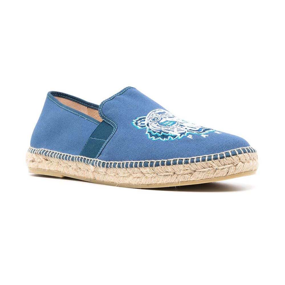 Knzo Men Tiger Elastic Espadrilles Sapphire Blue 100% Authentic