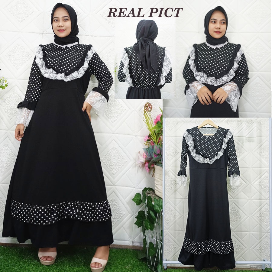 EMIKA POLKA DRESS BUSUI GAMIS ONDE RENDA GL FASHION