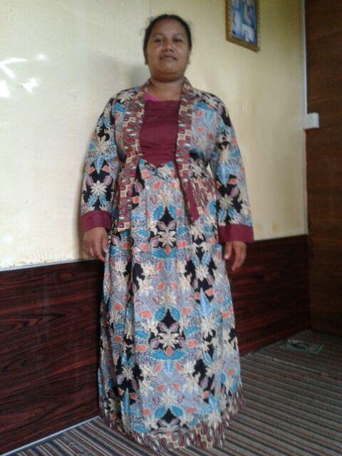 Qnunbatik Batik Keluarga Gamis Muslim Wanita Sedona Parang