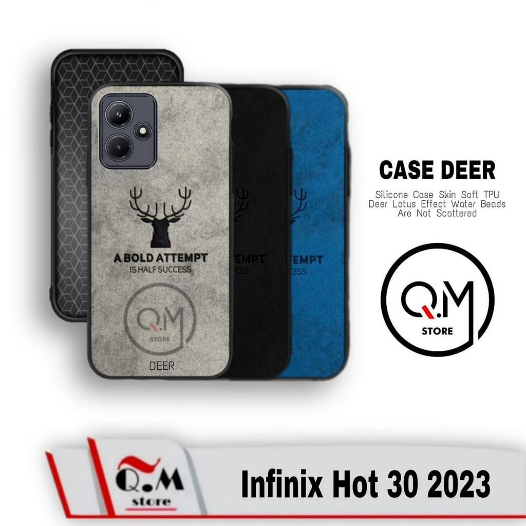 Case Infinix Hot 30i Infinix Hot 30 2023 Softcase Deer Pelindung Back Cover High Quality Bermotif Cloth Rusa Jens