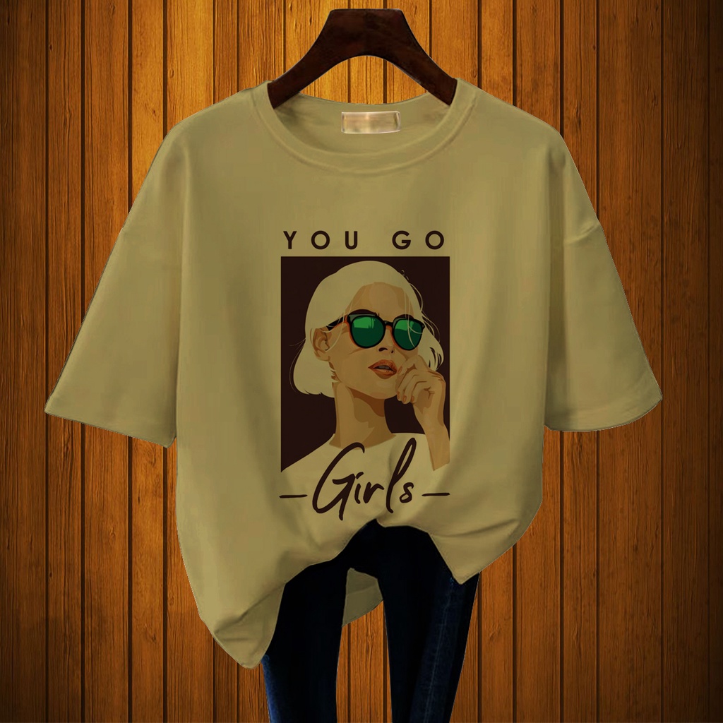 CALVIERO SHOP - BAJU KAOS WANITA DEWASA PRINT CASUAL YOU GO GIRL