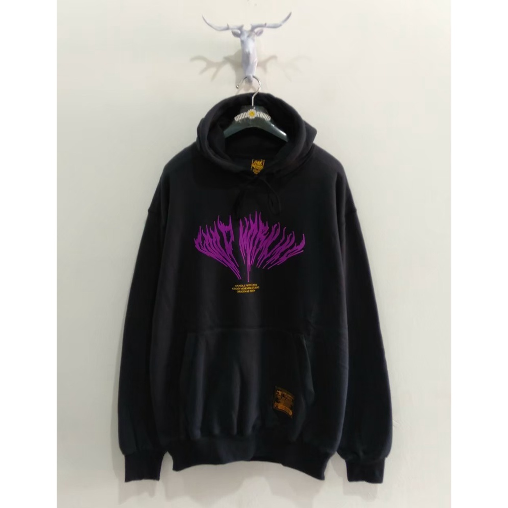 GM hoodie sweater pria warna hitam art grafity GMSH123