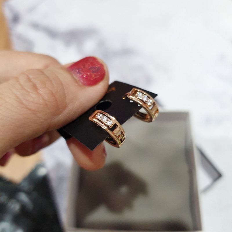 Anting Silver925 Perak Mata kilau Anti Karat anti alergi anting Zircone premium berlian kilap N-201