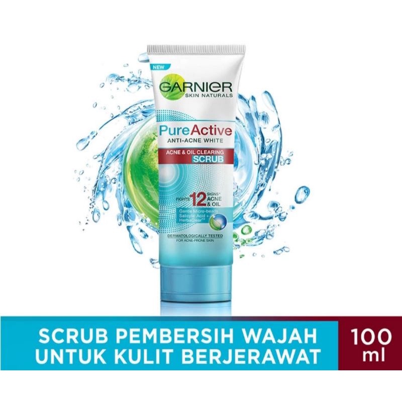 GARNIER Pure Active Acne &amp; Oil Clearing Scrub 100ml