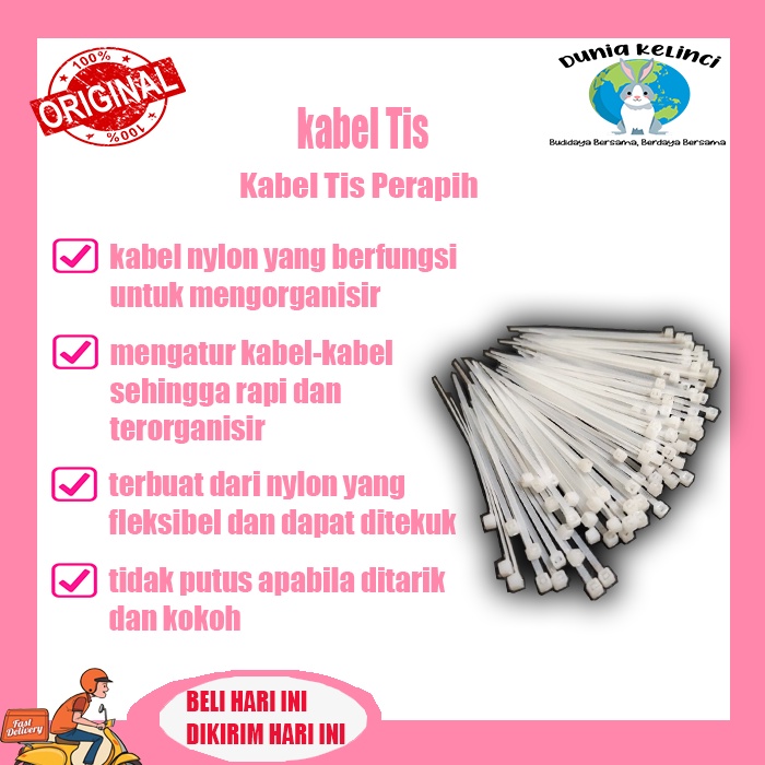 Kabel ties Cable tis tie Perapih 2.5x100mm isi 100Pcs