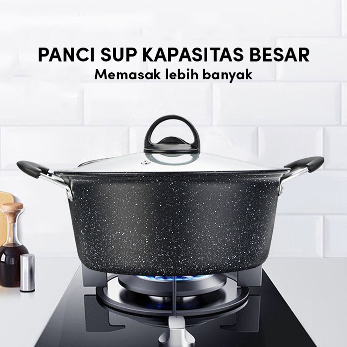 Panci Set 3pcs free pisau set Teflon Set isi 3 Pcs Panci Set Teflon Anti Lengket Serbaguna WHFURNITURE