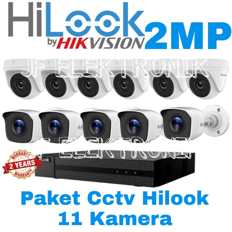 Paket cctv hilook 16 channel dengan 11 kamera hilook 2mp 1080P