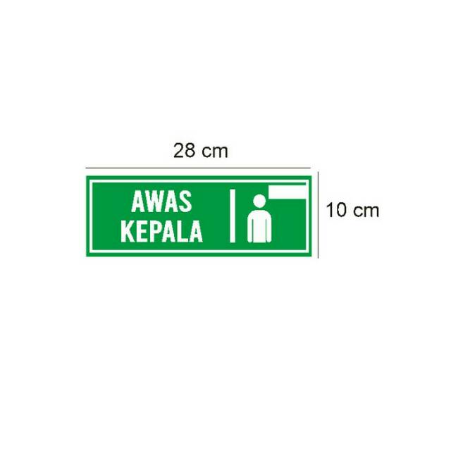 

Stiker Vinyl Tanda Sign Awas Kepala Himbauan Keselamatan Kerja Kantor