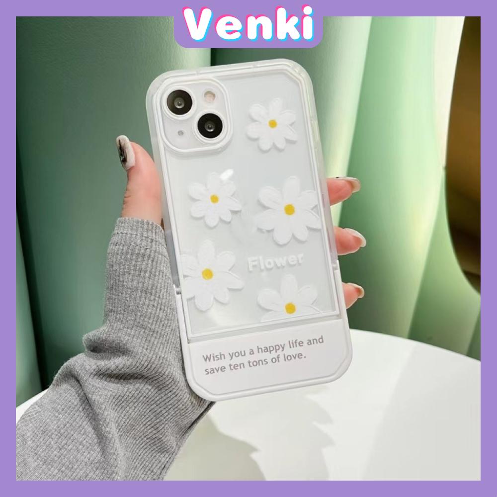 iPhone Case Silicone Soft Case Clear Case Folding Stand Shockproof Protection Camera Flower Cute Compatible with For iPhone 11 iPhone 13 Pro Max iPhone 12 Pro Max iPhone 7Plus xr