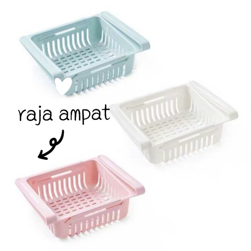 RAK KULKAS MULTIFUNGSI SLIDING STORAGE BOX RAK PENYIMPANAN KULKAS