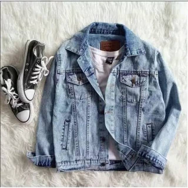 Jaket Jeans Levis Pria Abu Keren / Grey ( Premium Quality )