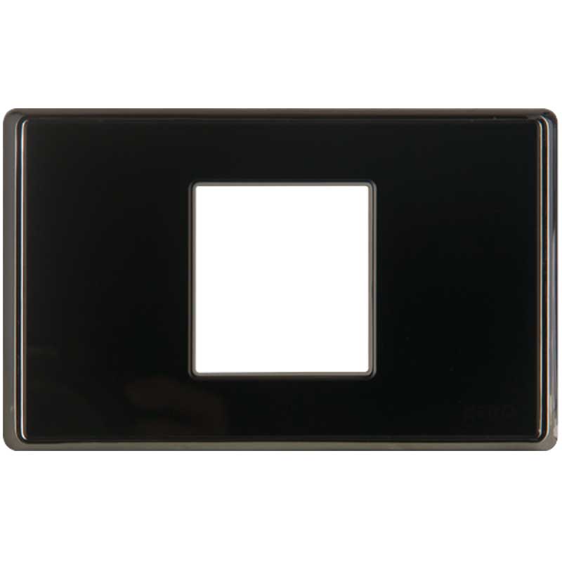 CRYSTAL 118 K9108 - Black 1 Gang 1/2 Device Blank Plate NERO