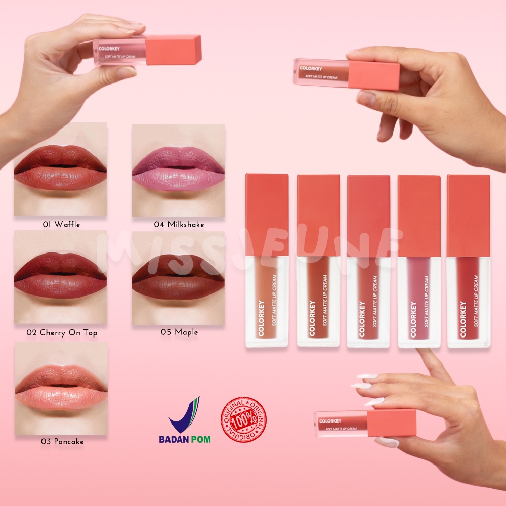 BPOM HOT NEW! COLORKEY Soft Matte Lip Cream Lembut Long Lasting Makeup Tahan Lama Original