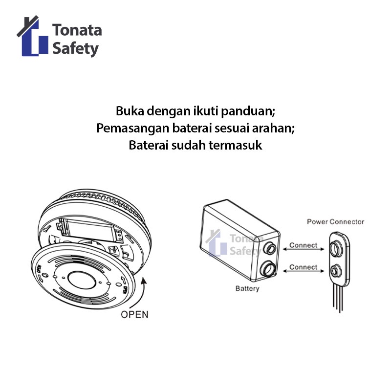 Standalone Smoke Detector Photoelectric Tonata / Pendeteksi Asap