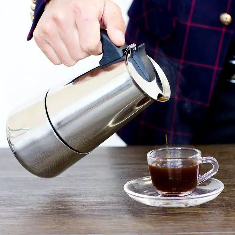 ESPRESSO COFFE MAKER 300 Ml 6 Cup Alat Pembuat Kopi Penyedu Kopi Teko Filter Penyaringan Kopi