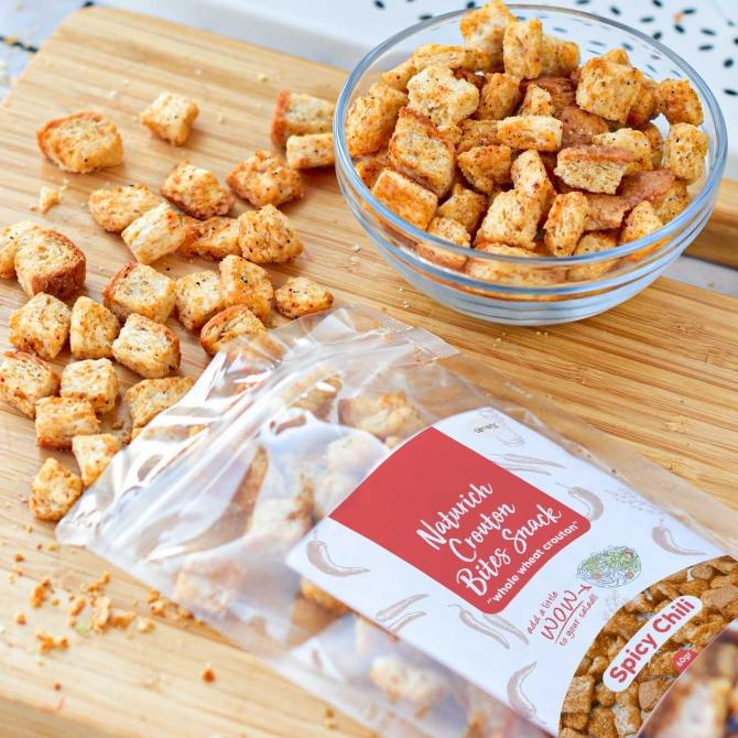 

Simply Premium Crouton Bites Snack Spicy Chili 60 Gr