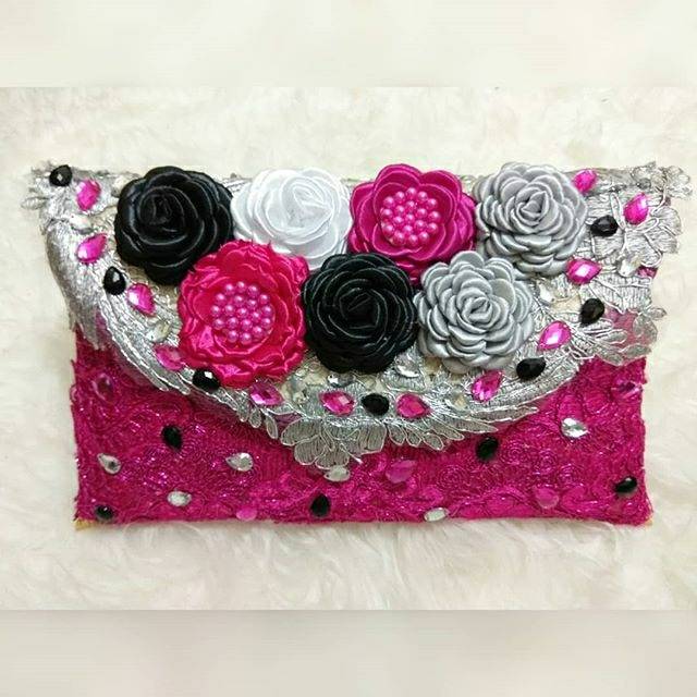 tas clutch brokat brukat pesta cantik unik