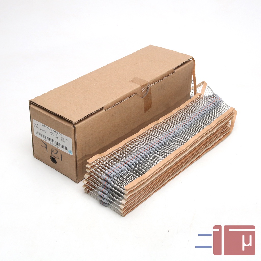 x10 Resistor 18K 1W Metal Oxide 5% Taiwan Kaki Tembaga