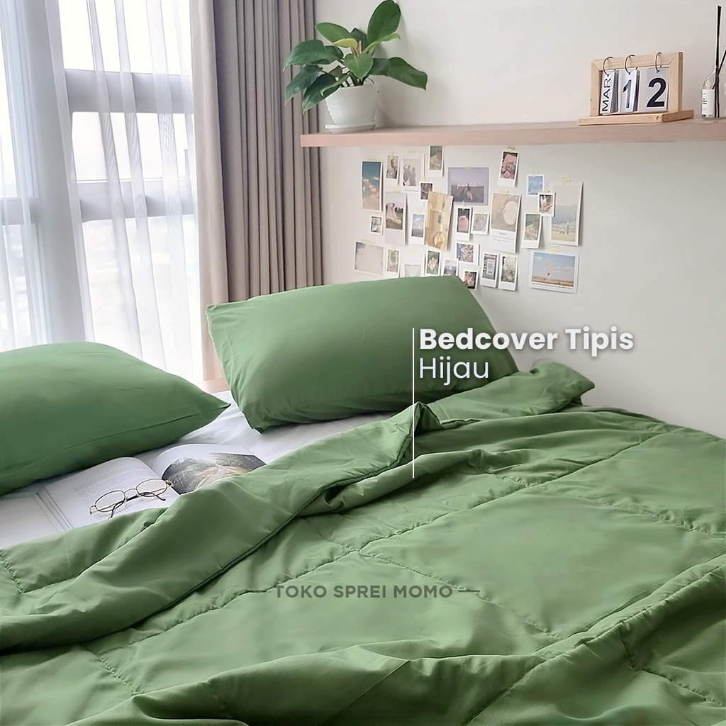 Bedcover Double Polos Lite Edition - Microtex Seri Aesthetic - Selimut Saja