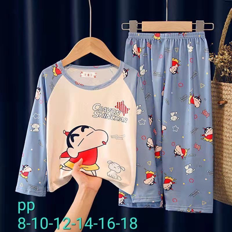 BAJU TIDUR ANAK SETELAN PIYAMA BAYI SET LENGAN PANJANG C18-A2