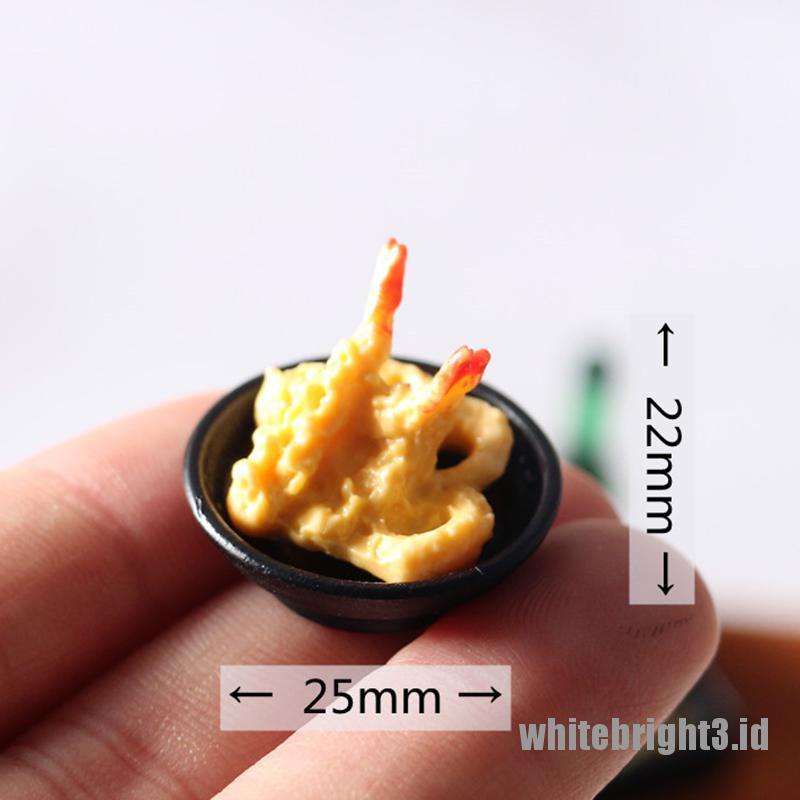 (white3) Miniatur Sushi Jepang Skala 1 / 6 Untuk Aksesoris Dapur Rumah Boneka