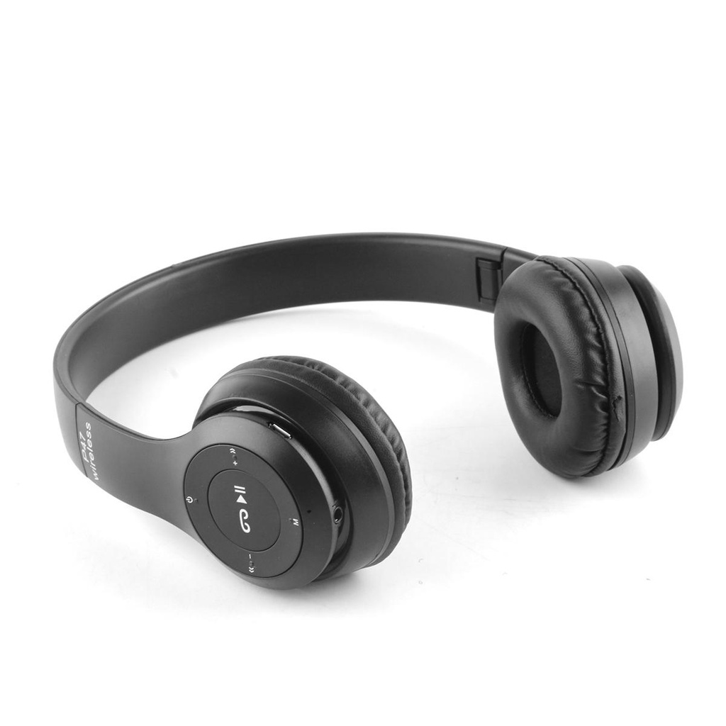 Headphone bluetooth wireless P47 5.0 + EDR portable earphone mega bass headset bando handphone hp support android &amp; ios - dinno.id