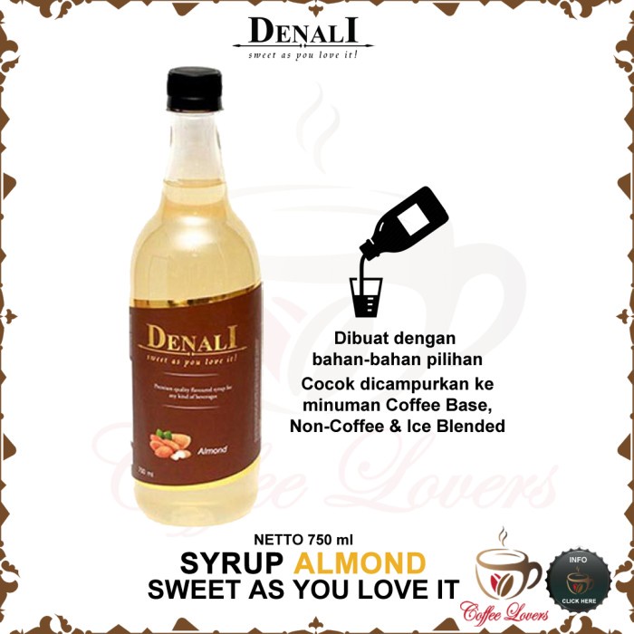 

DENALI SYRUP SIRUP DENALI UK RASA ALMOND BEST SELLER