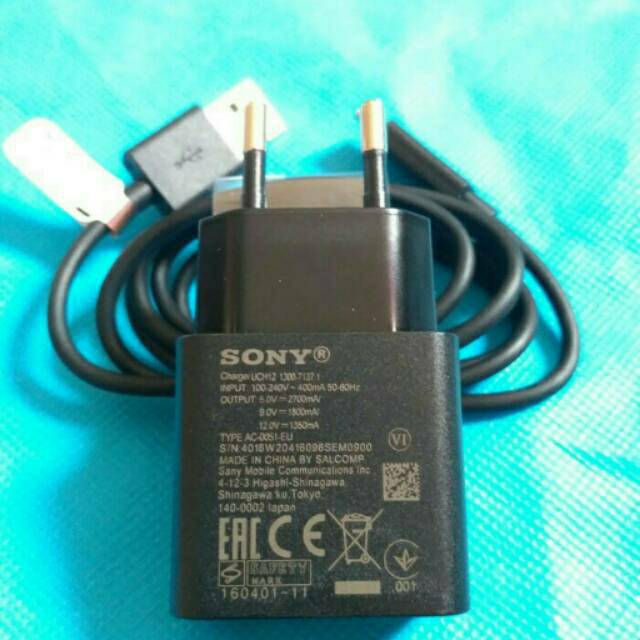 CHARGER SONY EXPERIA XA1 XZ XZ1 PREMIUM UCH-12 USB TYPE C QUICK CHARGER ORIGINAL- HITAM