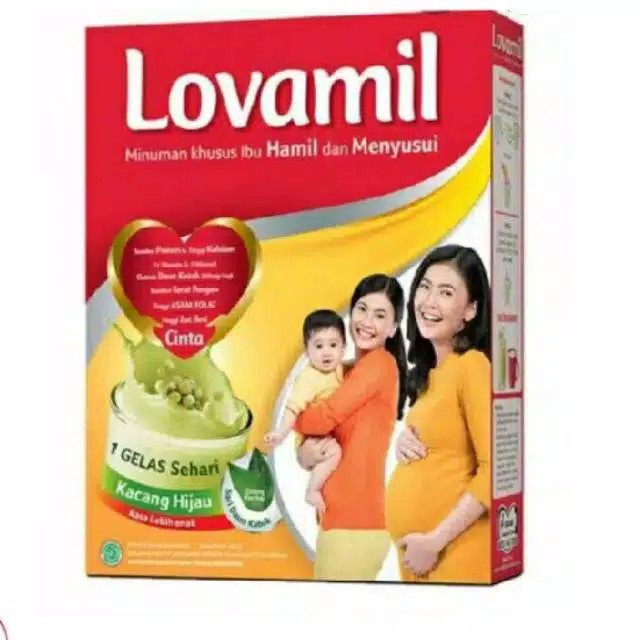 Lovamil - Miuman Khusus Hamil dan Menyusui  - Susu Ibu Hamil - rasa Kacang Hijau  - 120gr