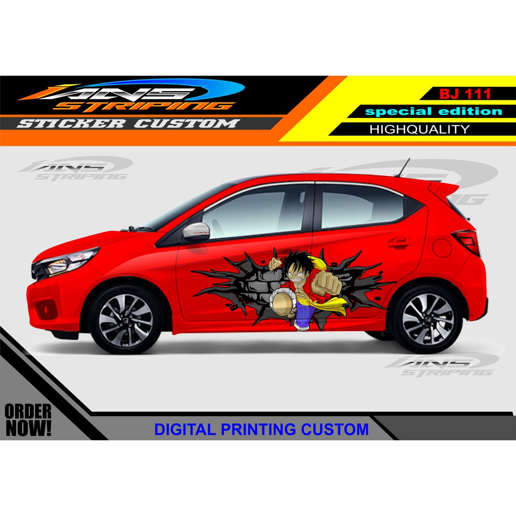 STIKER HONDA BRIO ANIMASI ONE PEACE