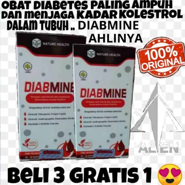 Diabmine - Obat Herbal Diabetes Original Penurun Gula Darah Hipertensi Jamin Ampuh