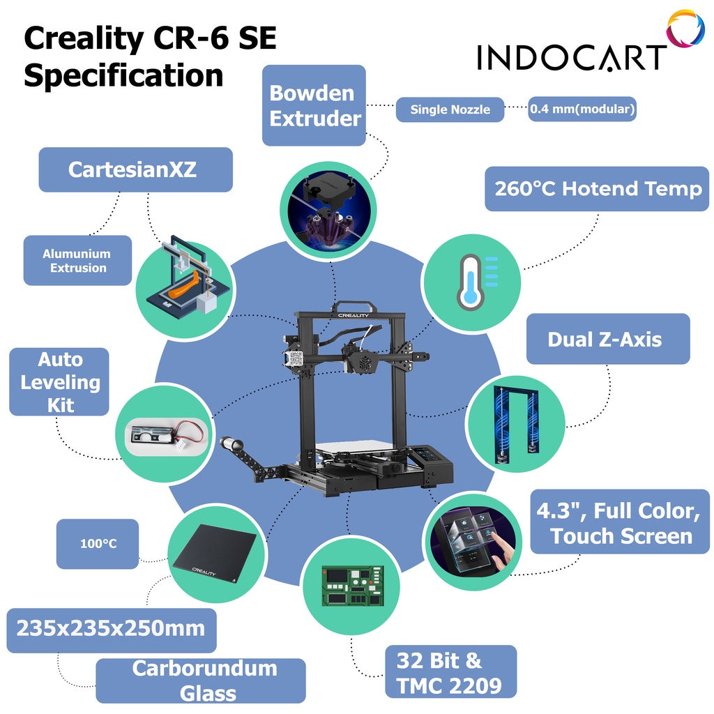 3D Printer Creality CR-6 SE Versi Terbaru Free Leveling Garansi Resmi