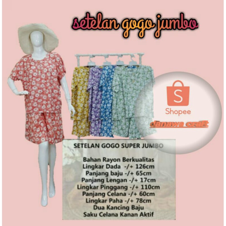 setelan katun rayon setelan gogo super jumbo