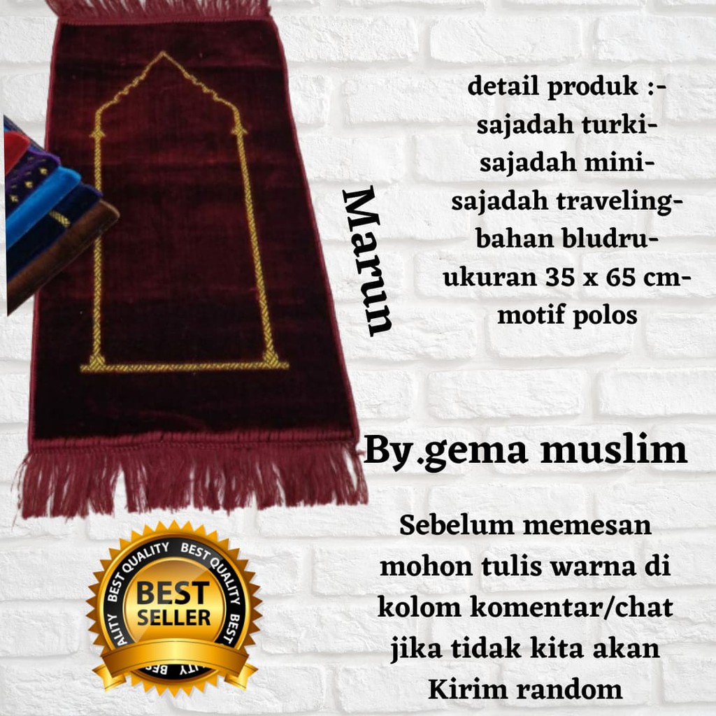 Sajadah turki muka polos