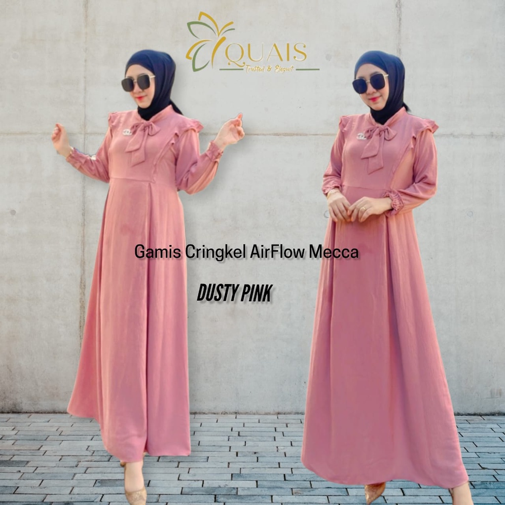 Gamis Cringkel Airflow Premium XL XXL Kancing Busui Wanita Tami Taqi Tachi Tari gamis kringkel Premi