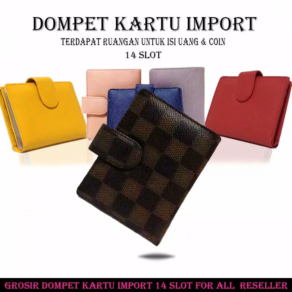 Dompet Kartu x6562 kancing 1 Taiga card holder slot kartu 14 THR