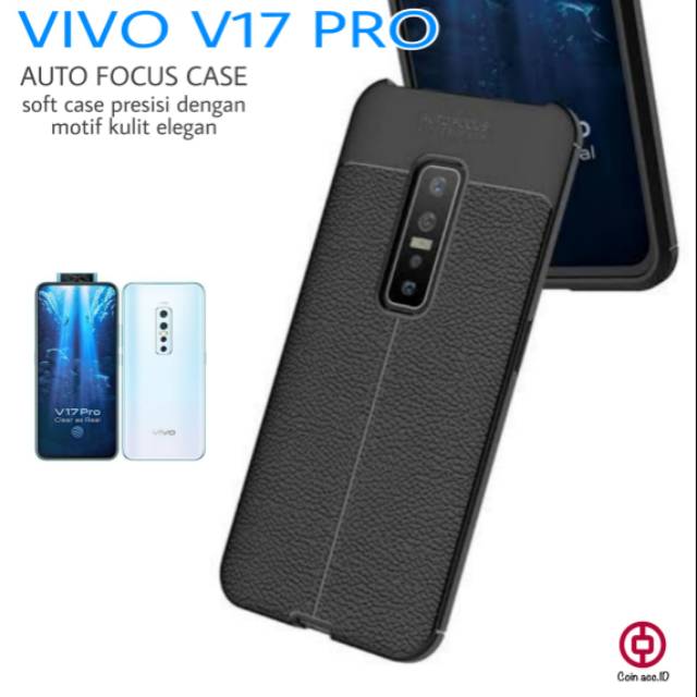 AUTO FOCUS case VIVO V17 PRO - softcase motif kulit elegan warna hitam vivo v17 pro