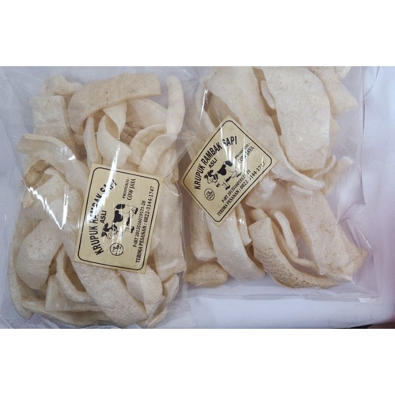 Kerupuk Rambak Kulit Sapi Stik Original Matang/250Gram/Asli