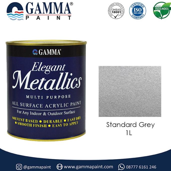 Elegant Metallics - STANDARD GREY - Cat Duco Metalik NC Besi & Kayu