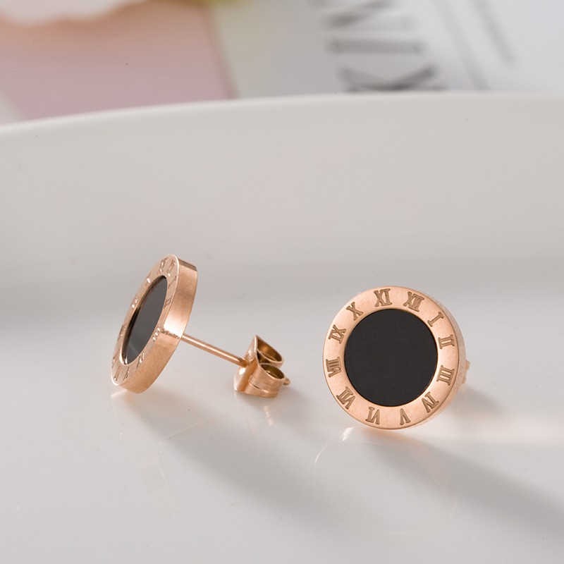 Anting Titanium Stainless Rose Gold Asli Wanita Fashion Anti Karat Murah AA044