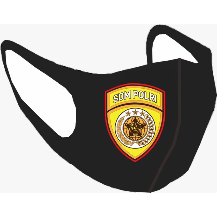 MASKER LOGO SDM POLRI - Hitam