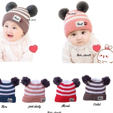 Topi Kupluk Anak Bayi Laki Laki Perempuan New Born Usia 0-3 Tahun kualitas premium