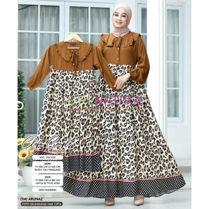 Gamis Syari Couple Ibu dan Anak Umur 8 Tahun Ke Atas Ori Naura