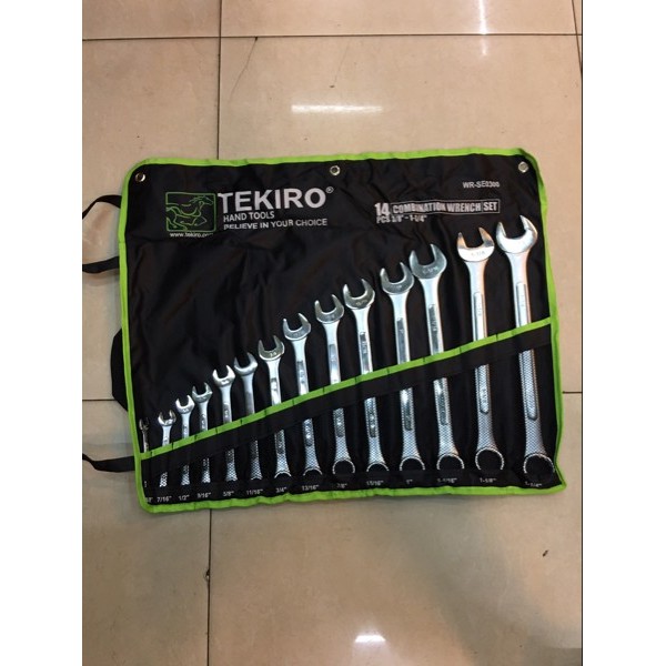 Kunci ring pas set inchi 3/8" - 1 1/4" 14 pcs TEKIRO