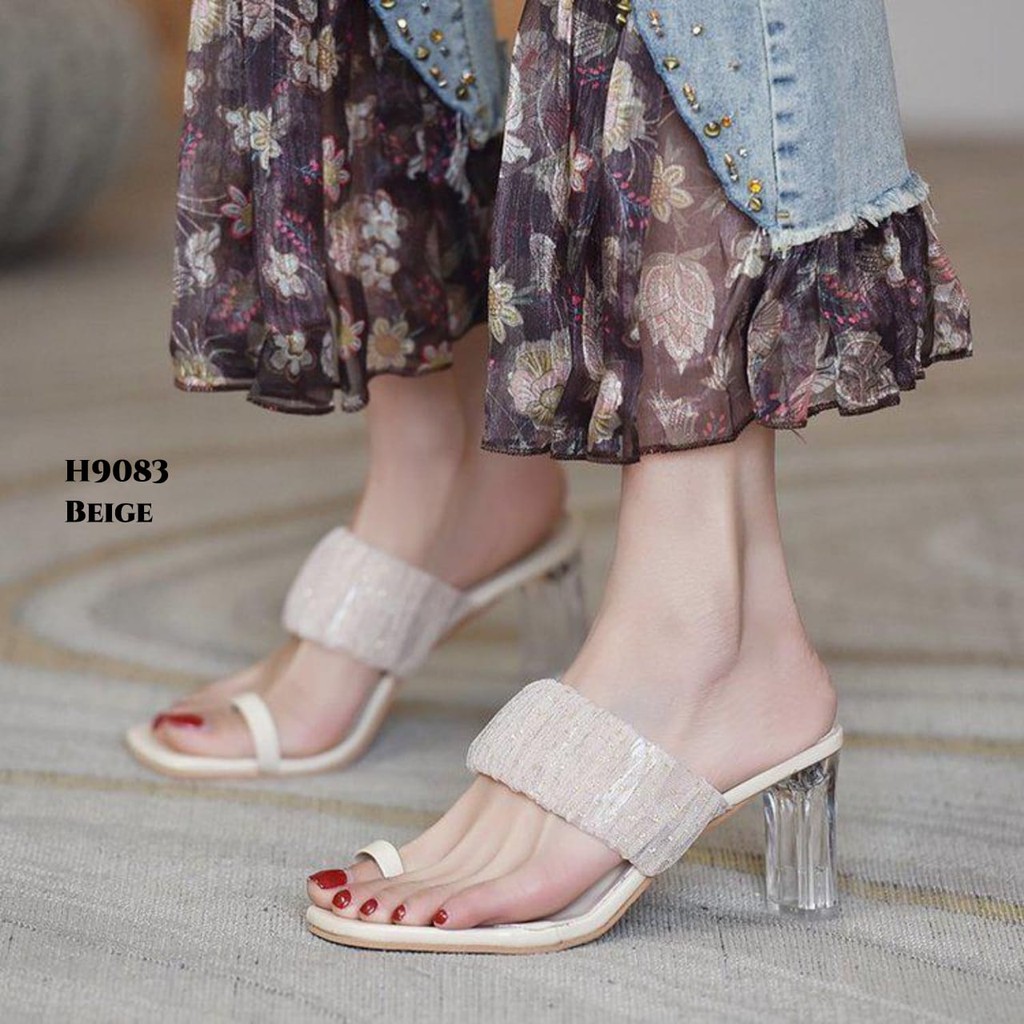 WYN  HIGH HEELS RUFFLED GLASS TRANSPARENTH H9083