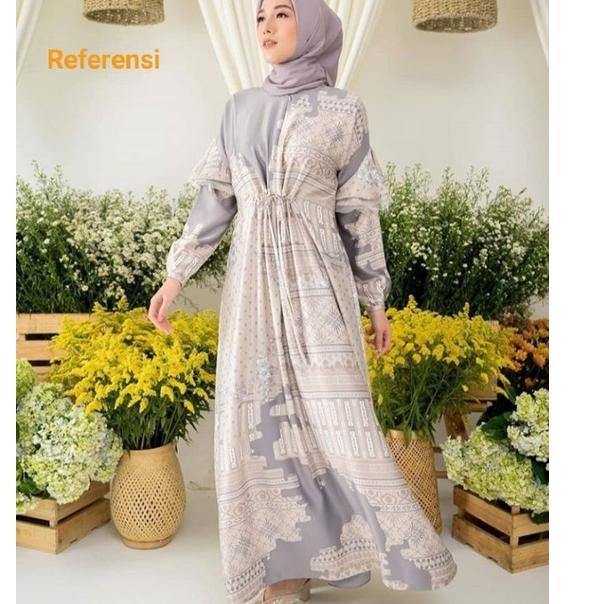 Kain Meteran Bahan Diyor Silk Motif Looklike Jeumpa Wearing Klamby {Tj31au22ᴮ}